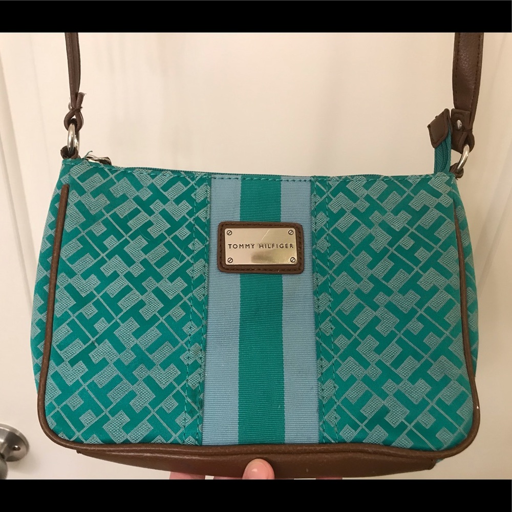Tommy Hilfiger green/teal/brown purse